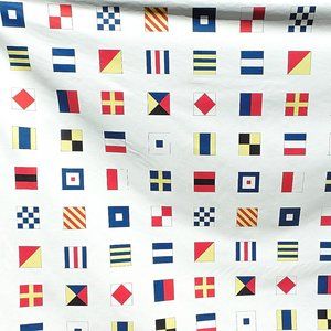 Duralee Land Ho Alphabet Fabric Semaphore Flags Drapery Upholstery By the Yard
